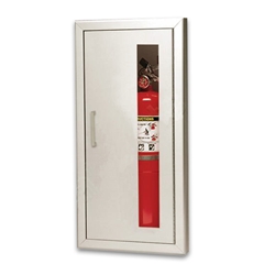 Larsens Stainless Steel Semi-Recessed (3½" Projection) Fire Rated Fire Extinguisher Cabinet (MP5/MP10) - FS-SS2409-R4-VD 